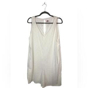 Zig Zag Stripe Romper Soft White Eyelet Fully Lined Loose Fit Deep V Neck